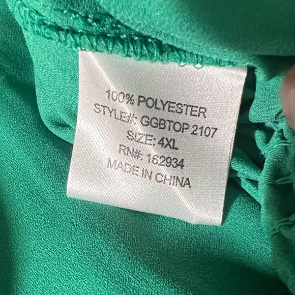 NWT Glitzy Girlz Boutique Green Dress Blouse/Shirt, Plus Size - Picture 3 of 5